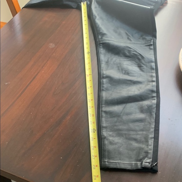 Banana Republic Sloan Front Faux Leather Front Zipper Ankle Black Skinny Pants - Picture 3 of 15